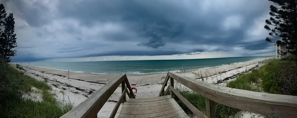Storm clouds rolling over the Florida coastline